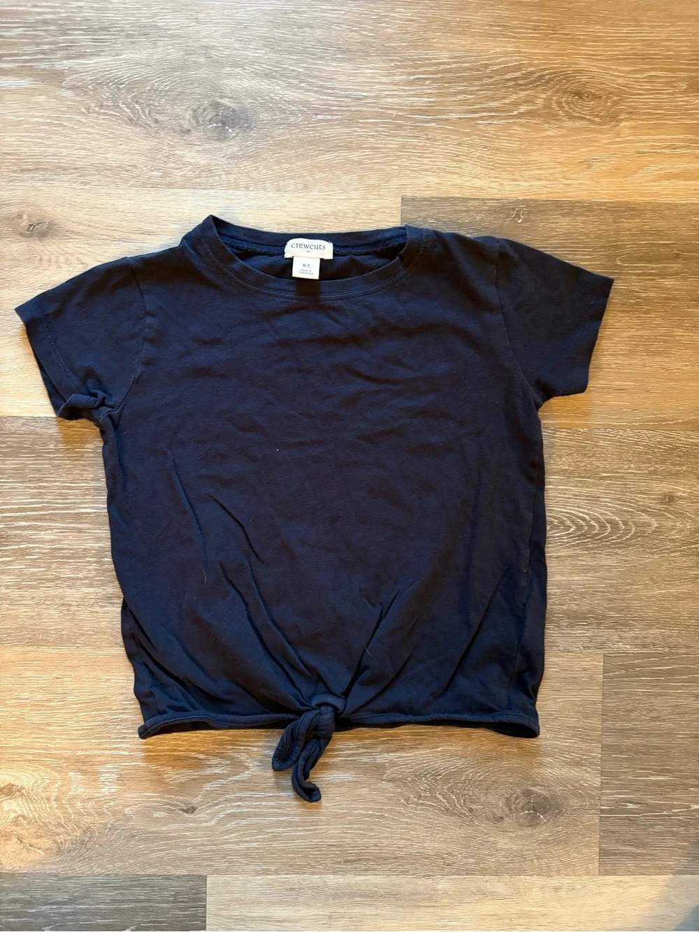 Crewcuts Navy Short Sleeve Tie-Front Tee